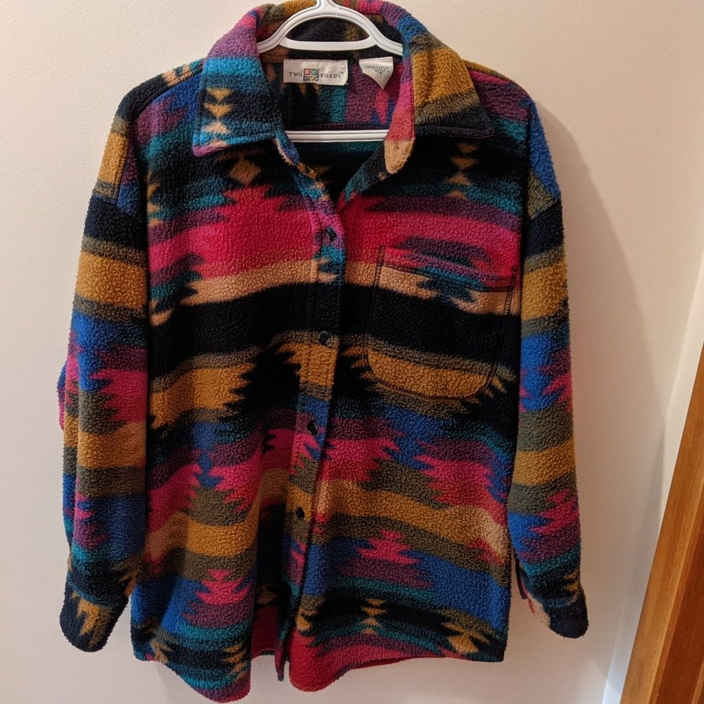 Two Road Colourful Aztec Print Sweater